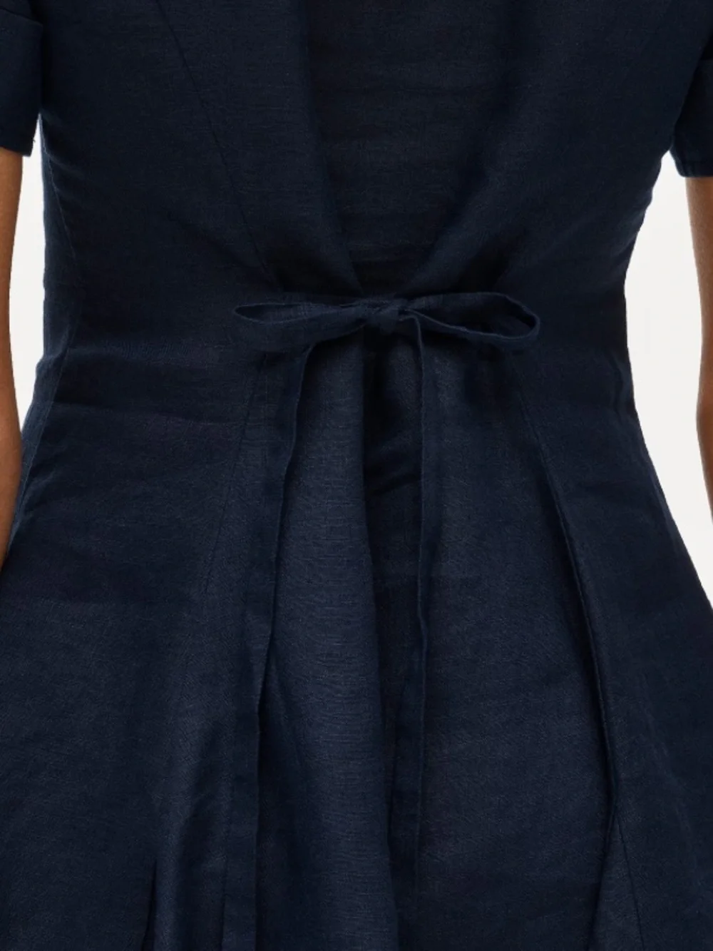 J crew navy blue Fleur mini dress in linen